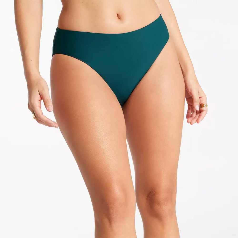 CALIA Women's Mid Rise Swim Bottoms- Sea Green- XL